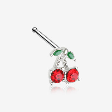 Cherry Bliss Sparkle Nose Stud Ring-Red